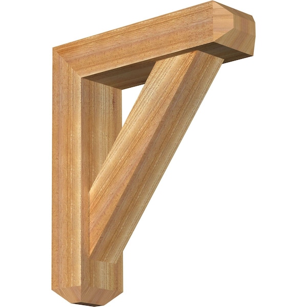Ekena Millwork Traditional Craftsman Rough Sawn Bracket w/ Offset Brace, Western Red Cedar, 6"W x 22"D x 26"H BKT0604X22X26TRA04RWR - main